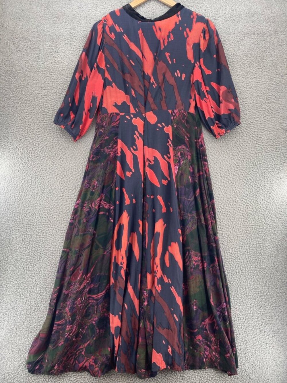 Soft Surroundings Dress Womens 14 Epiphany Multi Mixed Velvet Floral Maxi Boho - Picture 3 of 10